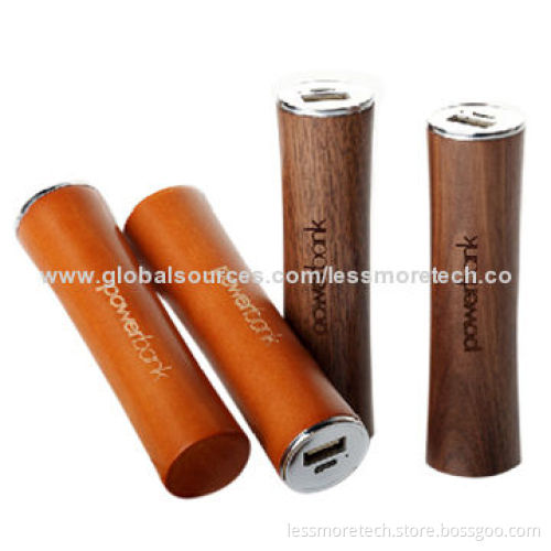 18650 power bank, wooden housing, 2,200mAh capacity